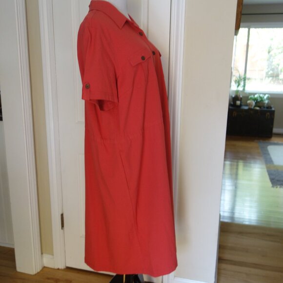 APPLESEEDS Drawstring Button Front Dress w/ pockets– Plus Size 20W - Picture 3 of 9